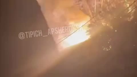 🔥 In the city of Apsheronsk, Krasnodar Krai, a bright fire broke out at a