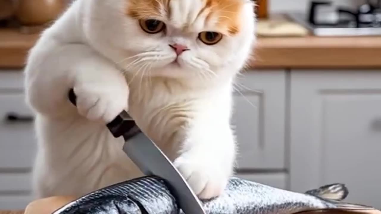 Kitty Cooking Cat Shorts 🐱 ❤️