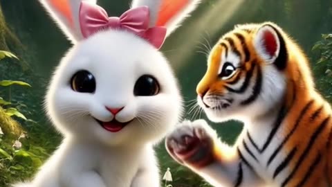 Lion And Rabbit 3D Story For Kids