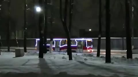 A New Year's tram runs through Vitebsk