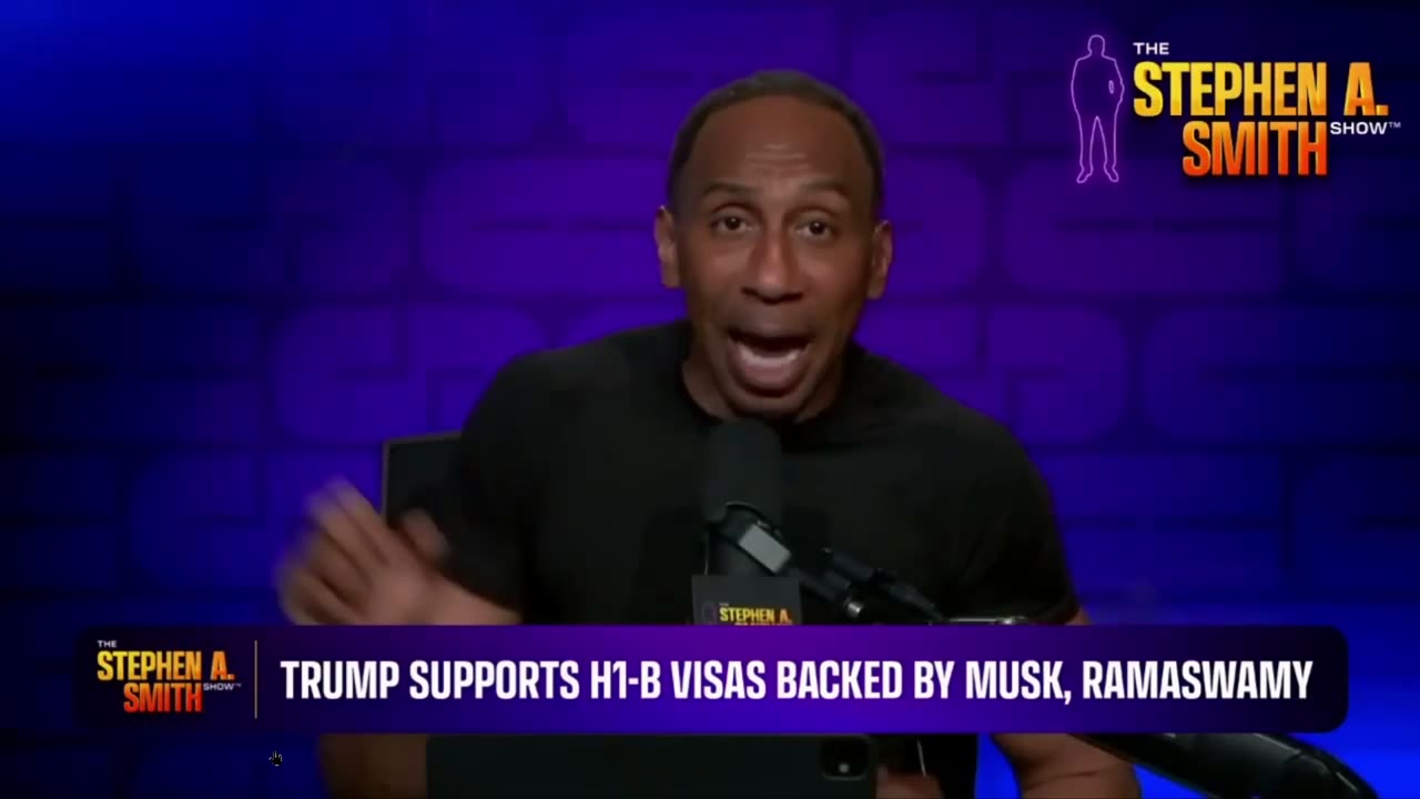 Stephen A. Smith praises MAGA for allowing an open debate about H-1B visas.