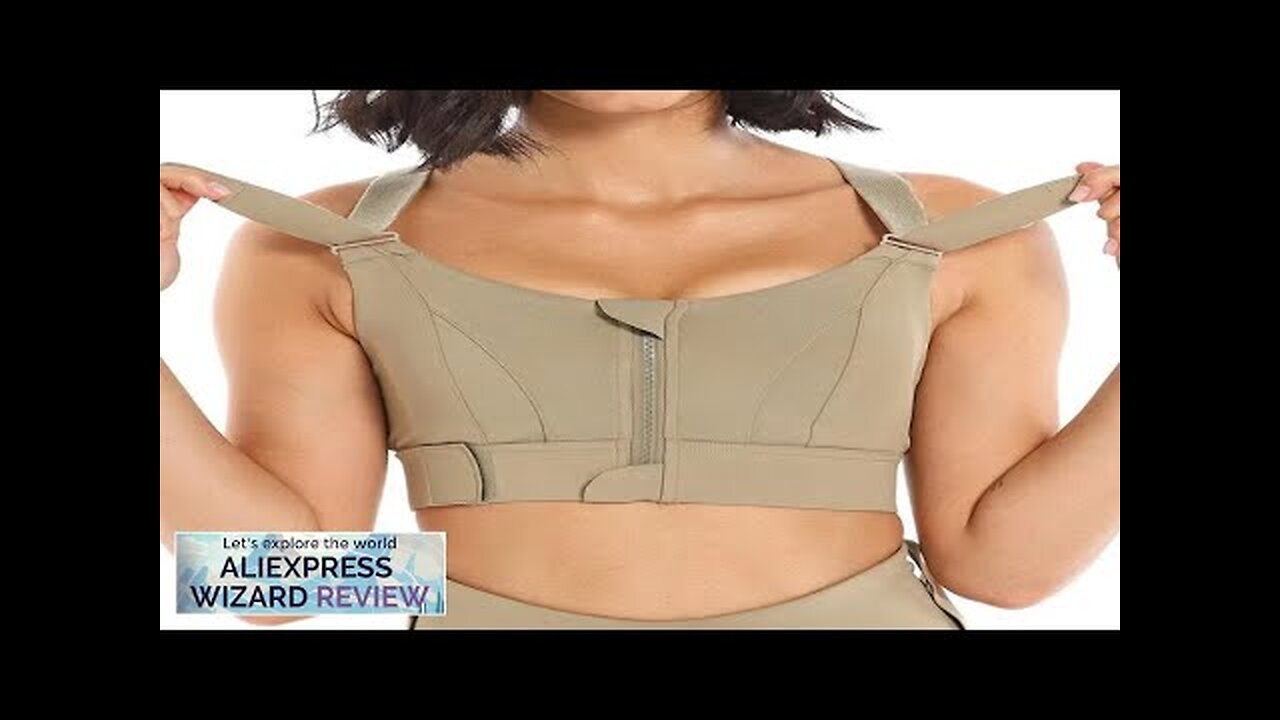 Women Sports Bras Tights Crop Top Yoga Vest Front Zipper Plus Size Review