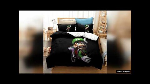 Super Mario Scared Luigi Minimalistic Black Bedding Set Review