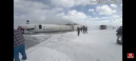 DELTA FLIGHT LANDS UPSIDE DOWN IN TORONTO ON MONDAY