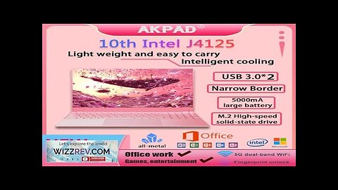 AKPAD 15.6 Inch Pink Laptop Windows 11 10 Pro 1920*1080 Cheap Portable Review