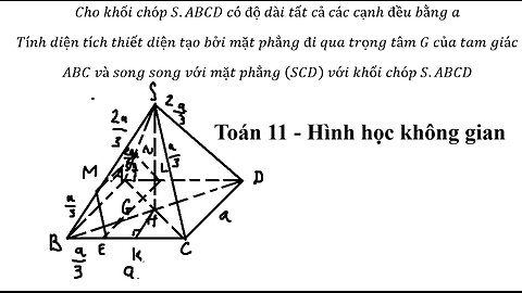 Toán 11: Cho khối chóp S.ABCD có độ dài tất cả các cạnh đều bằng a Tính diện tích thiết diện tạo bởi