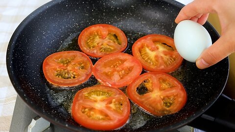 1 Tomato with 3 eggs! Quick breakfast in 5 minutes. Super easy and delicious