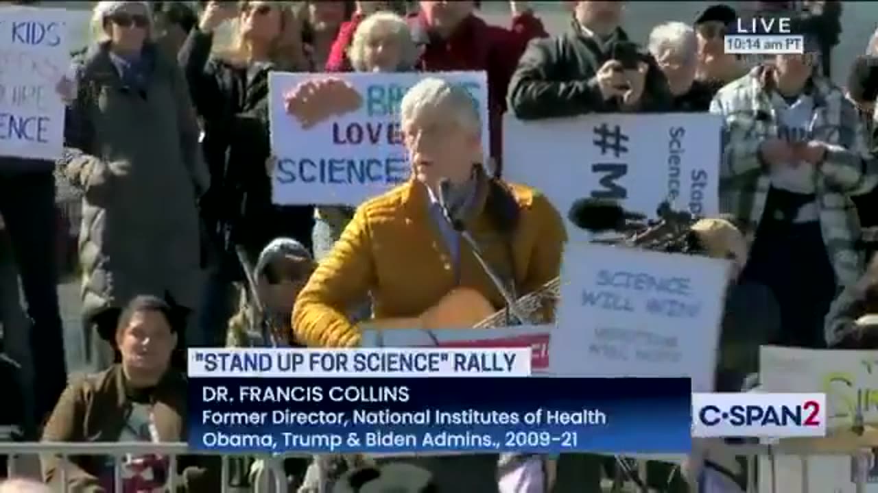 Former NIH Director Who Called For Censorship Sings At Anti-Trump Rally