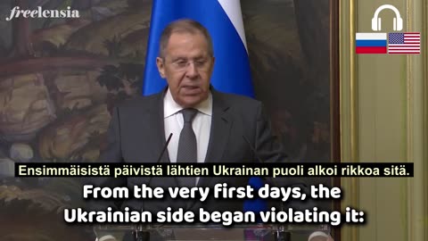 Ministeri Lavrov selittää, miksi EU:ta ei ole kutsuttu Ukrainan neuvotteluihin