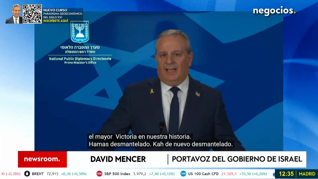 ÚLTIMA HORA | Discurso de David Mencer: "Israel está preparado para lograr su mayor victoria"