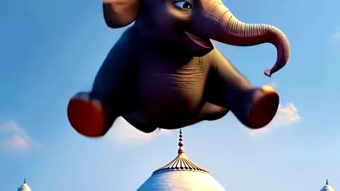 Cute Baby Elephant Dancing On The Taj Mahal #ai #animals #animal #tajmahal #funny #funnyvideo