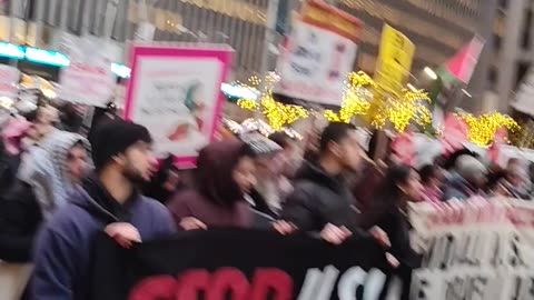 Primera marcha por Palestina del 2025 en la ciudad de Nueva York.