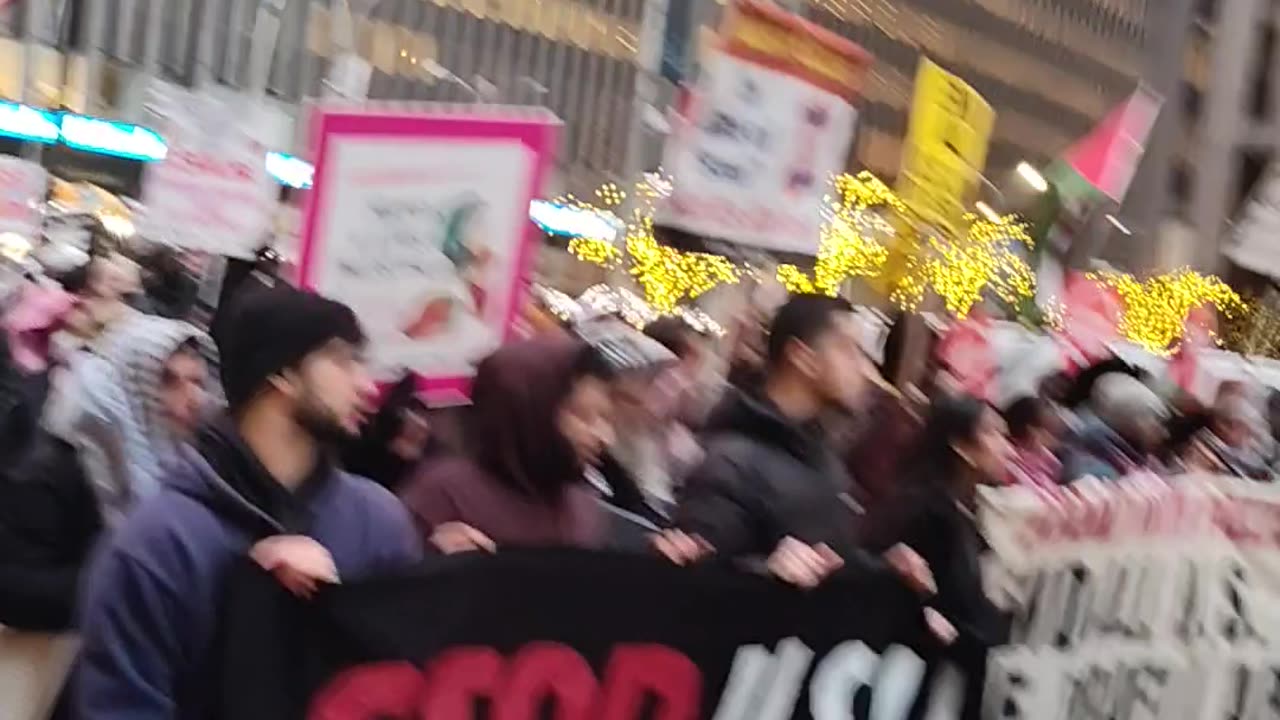 Primera marcha por Palestina del 2025 en la ciudad de Nueva York.