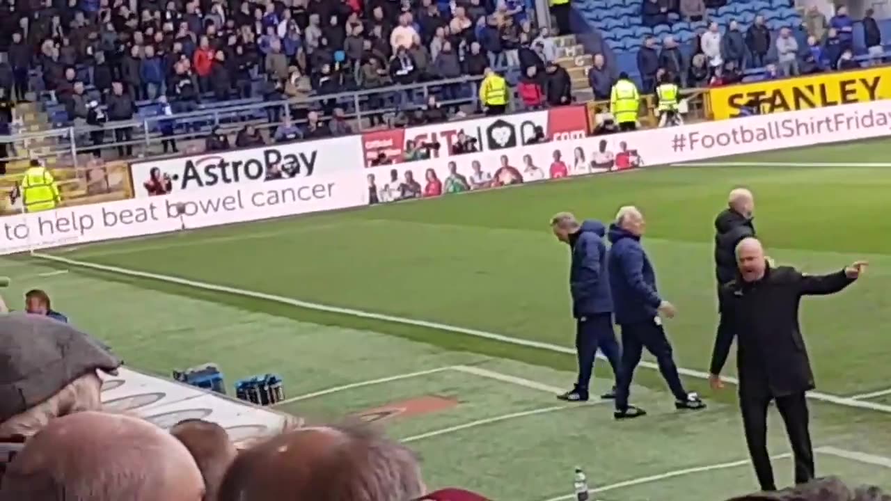 Burnley FC (coach Sean Dyche is angry)