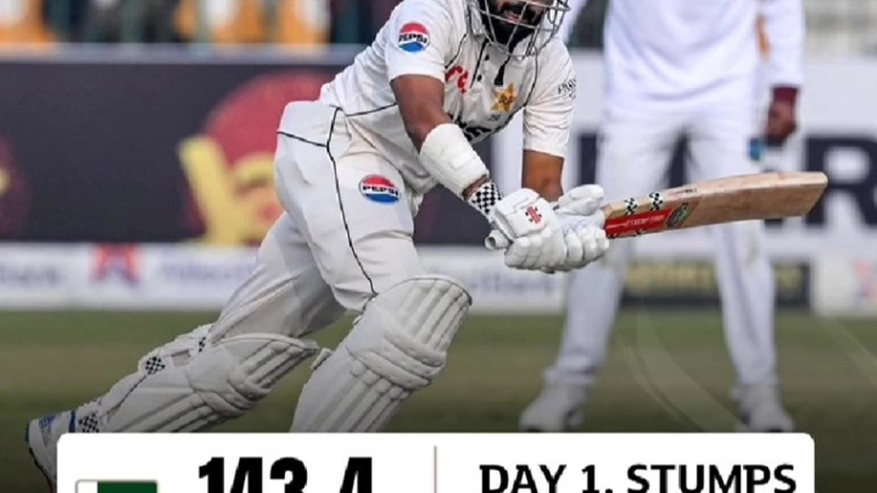 Pakistan are 143/4 vs West Indies at Multan. Saud not out 56 & Rizwan 51.#cricket#pakistancricket