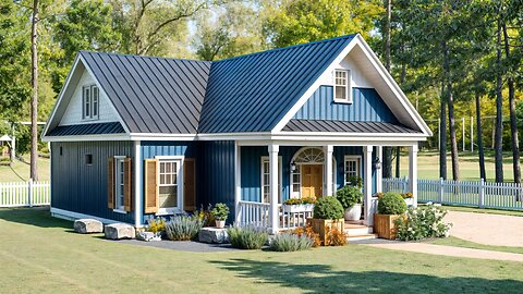 990 sqft of Navy Elegance: A Small Home That Wows
