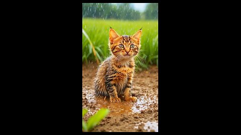 Kitty in Rain 🥺