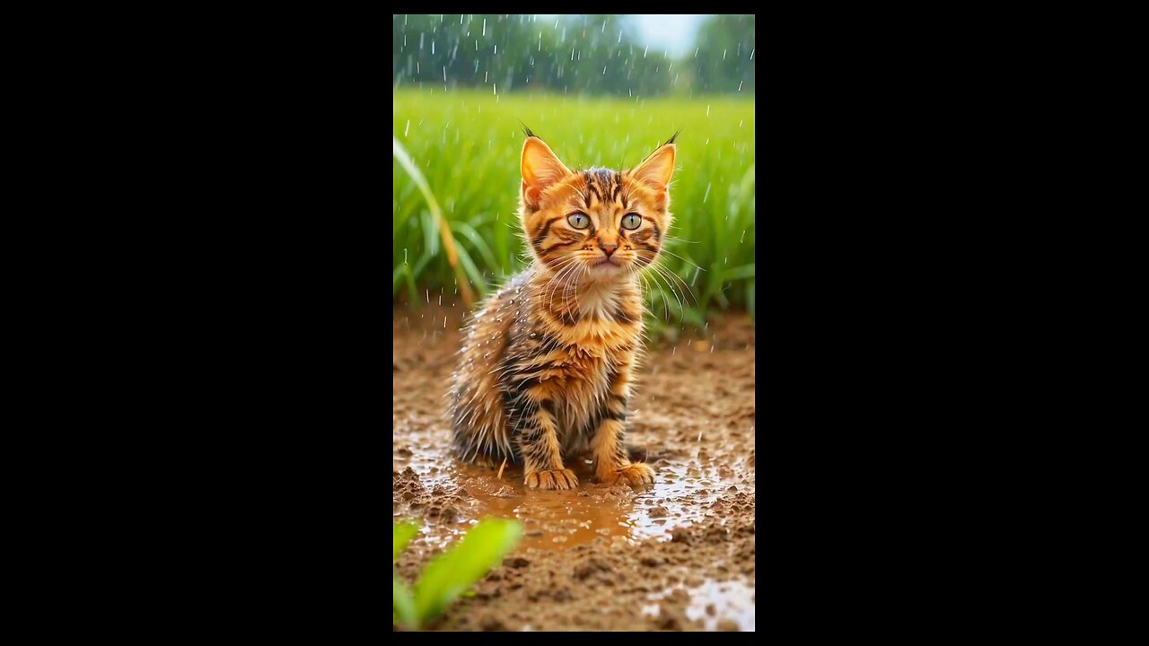 Kitty in Rain 🥺