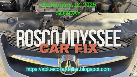 ROSCO ODYSSEE WALKS-WALK AND TALK. TODAY ROSCO ODYSSEE IS GETTING CLOSER TO A CAR FIX.