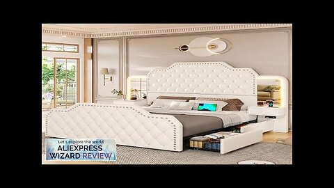 Queen Size 53” Tall Platform Bed Frame With 4 Storage Drawers Built Review