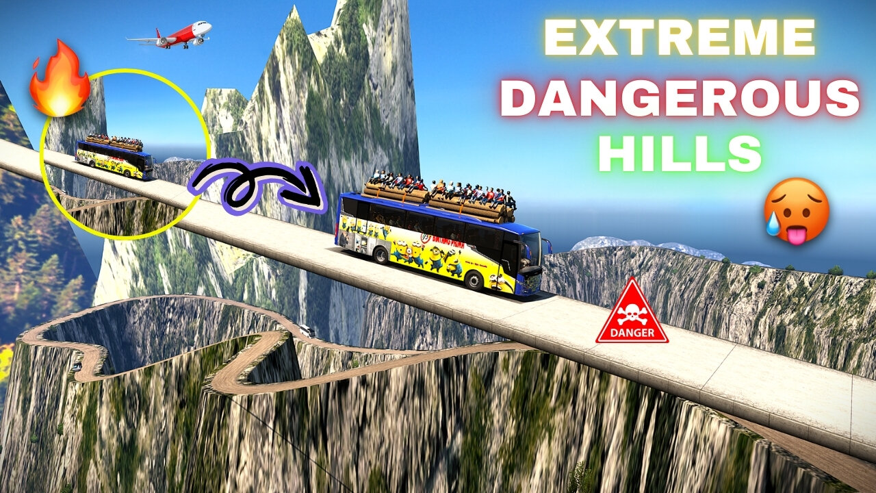 driving overload bus on extreme hills road