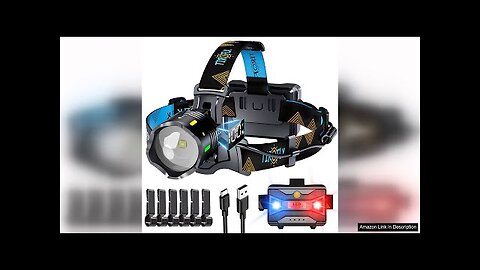 160,000LM 10 Kind Modes Headlamp Red Blue Warning Zoomable & Energy Saving, Review