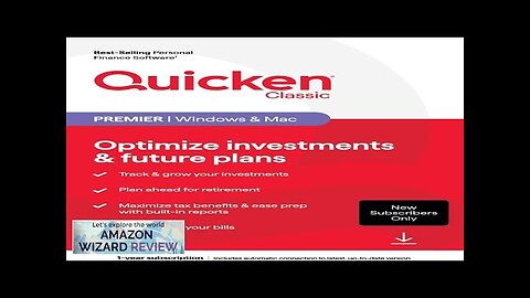 Quicken Classic Premier for New Subscribers| 1 Year PC/Mac Online Code Review