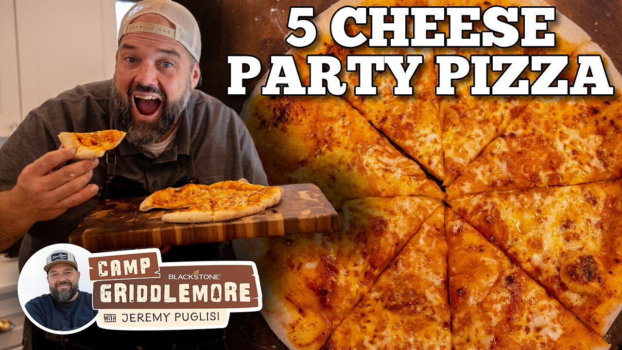 5 Cheese Party Pizza on the Blackstone E-Series Pizza Oven