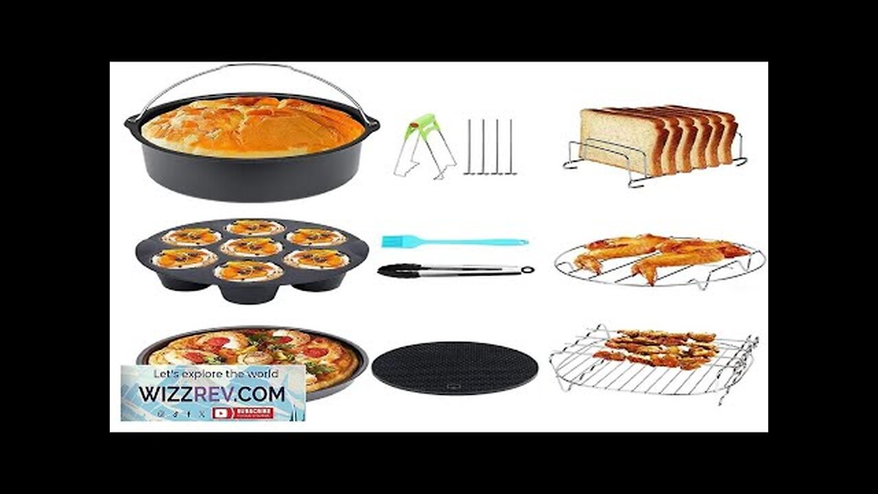 7 Inch/8 Inch Air Fryer Accessories Set Food-grade Airfryer Accessories with Cake Review