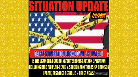 SITUATION UPDATE 1/3/25 - Is The Us Under Coordinated Terrorist Attacks Including Bird Flu To Lock Country Down?