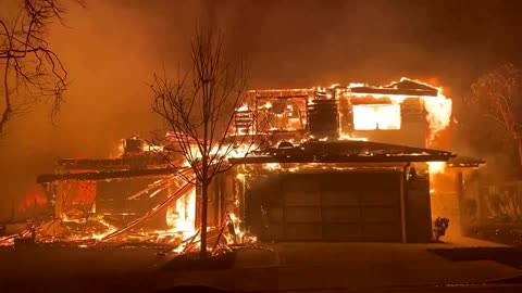 Raging flames turn homes into skeletal structures in California