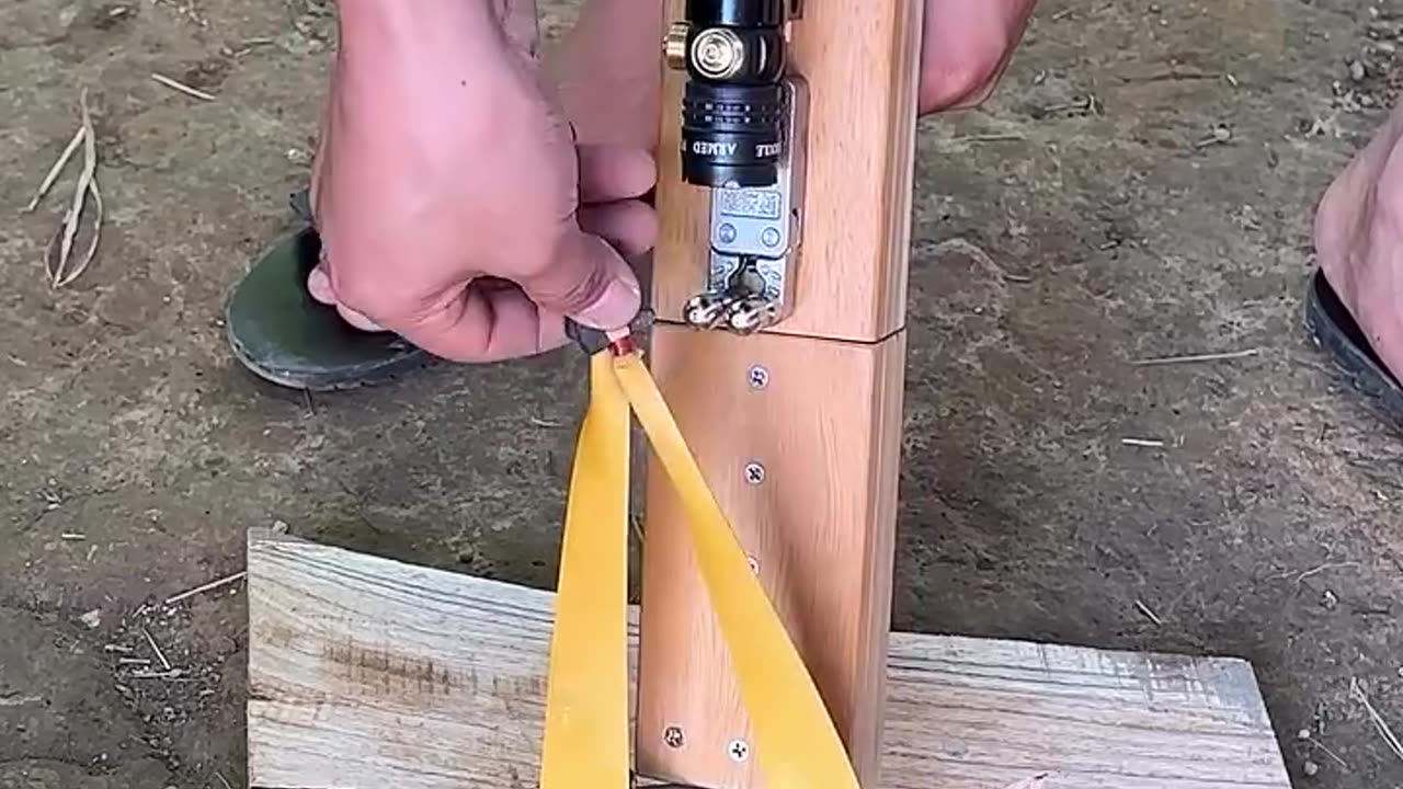 Wooden slingshot creativity