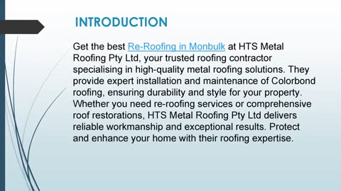 Get the best Re-Roofing in Monbulk