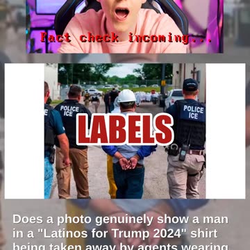 Fact Check: Edited 2018 Photo Shows 'POLICE ICE' Officers Taking Away Man In Latinos For Trump Shirt