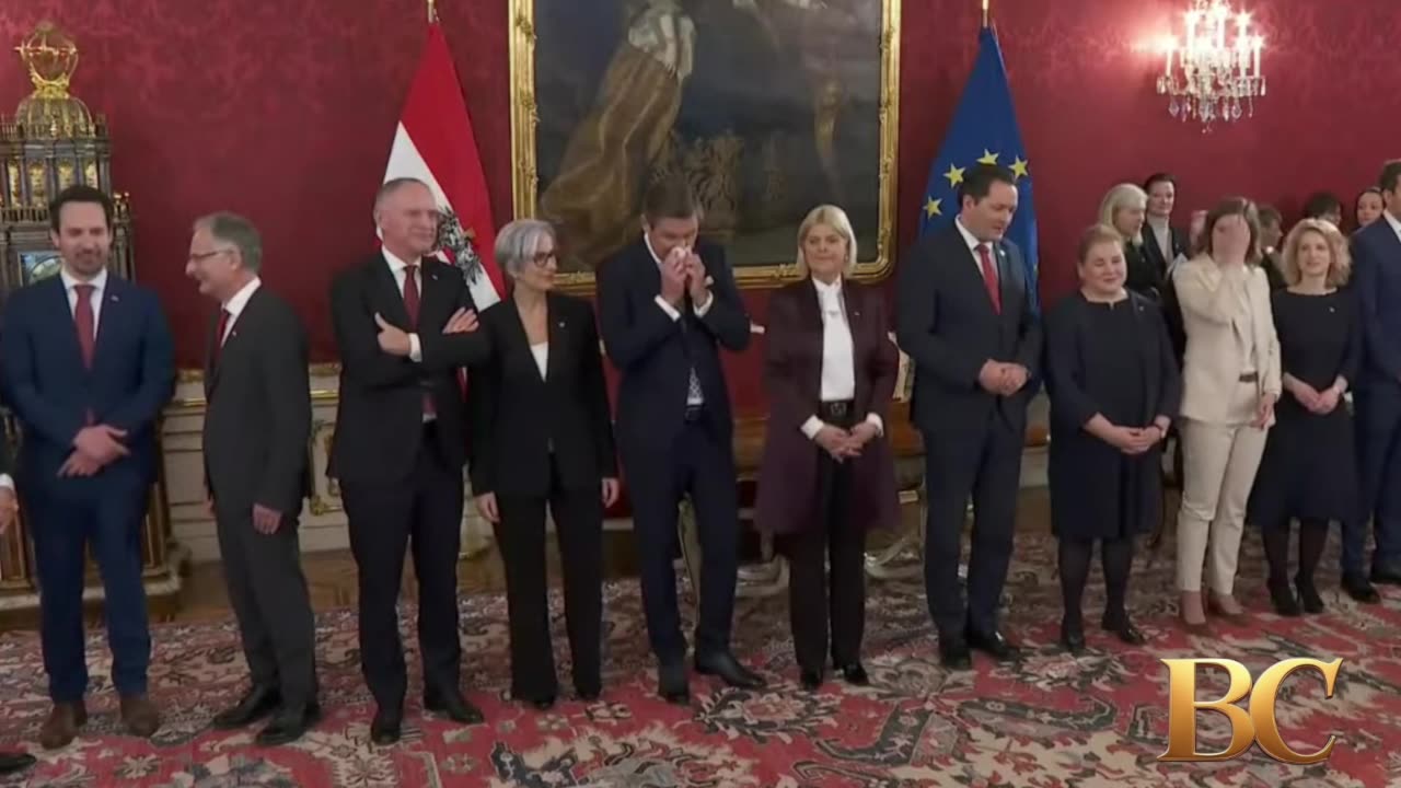 Austria’s three-party government takes office, shutting out far right