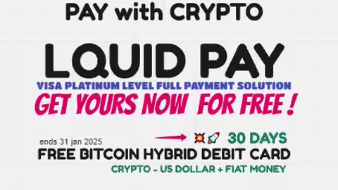 LQUID PAY USA PAY WITH CRYPTO - VISA SELF CUSTODY HYBRID DEBIT CARD - TOP TEAM ROB BUSER