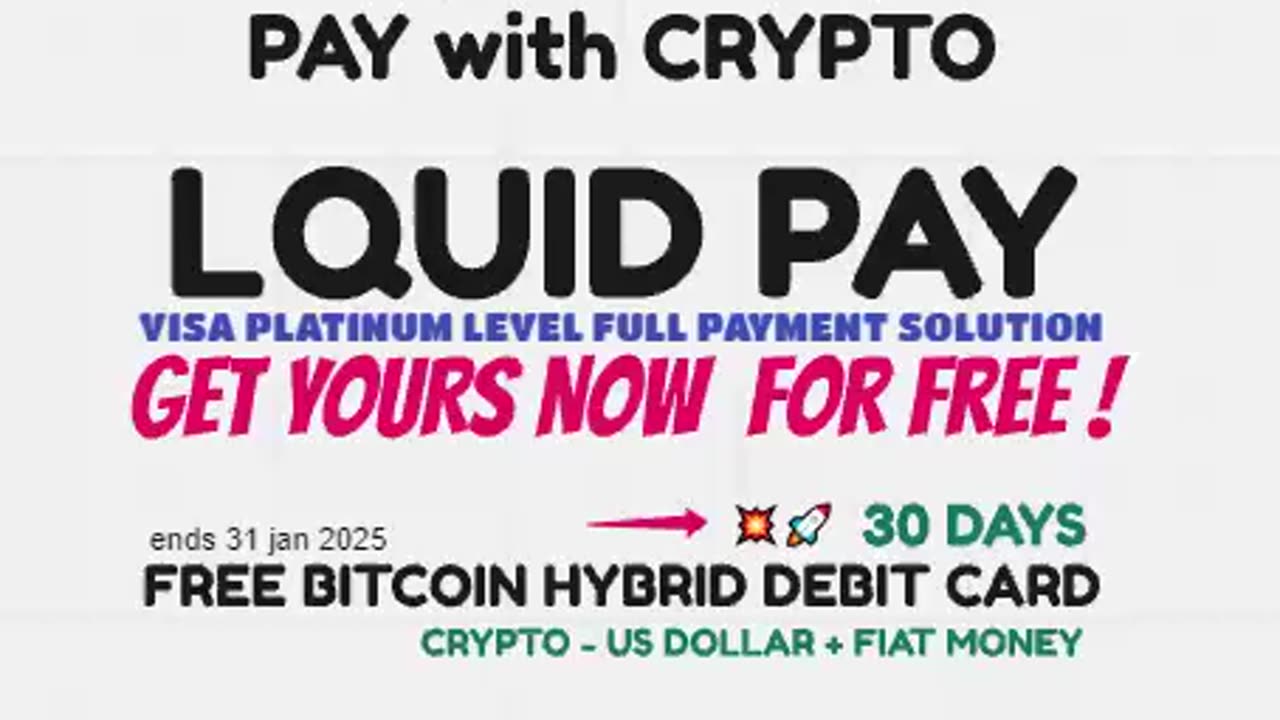 LQUID PAY USA PAY WITH CRYPTO - VISA SELF CUSTODY HYBRID DEBIT CARD - TOP TEAM ROB BUSER