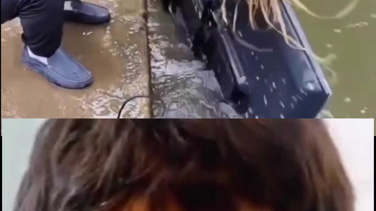Washing TV in water