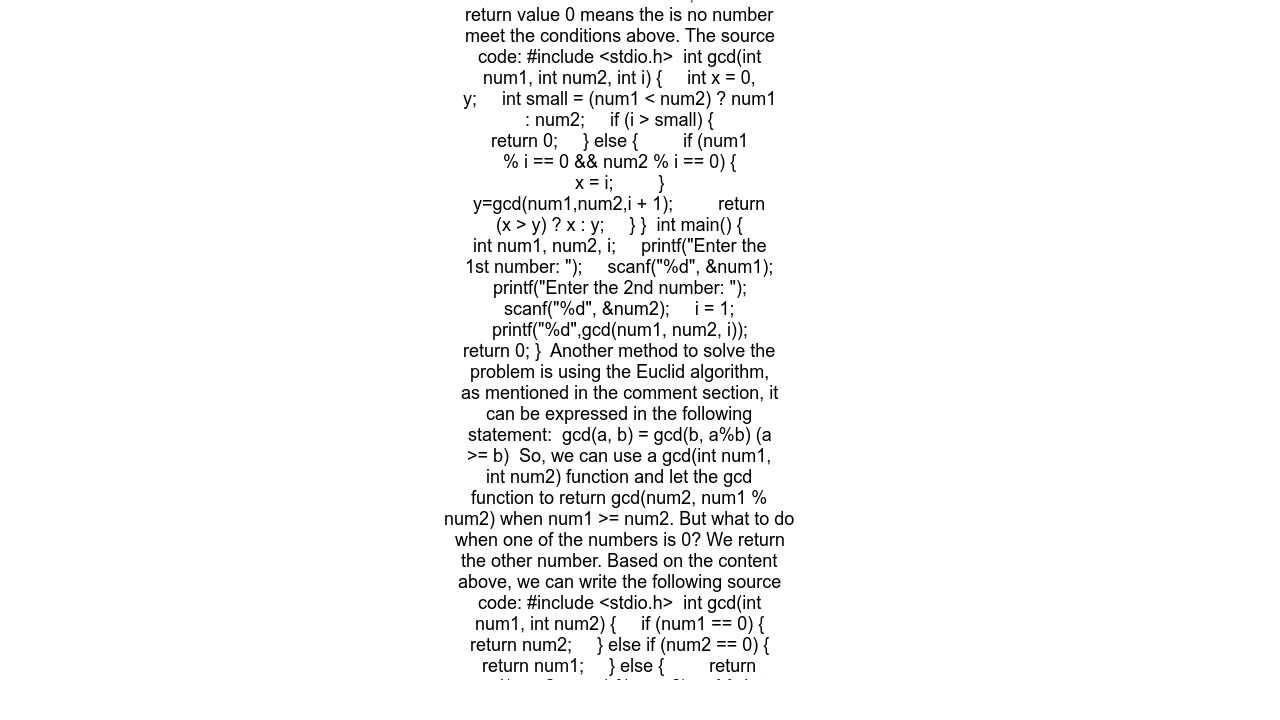 How do I print the Greatest Common Divisor using recursion
