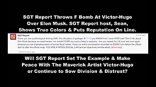 SGT Report Throws F Bomb At VictorHugo Over Elon Musk Sean Shows True Colors Puts Reputation On Line