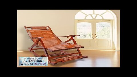 Foldable Rocking Chair Bamboo Chair Lounger Lunch Lounge Sun Chair Garden Indoor Review