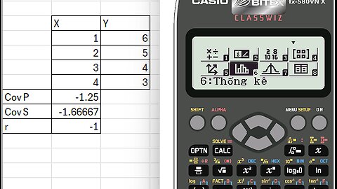 Thủ thuật CASIO: Cách tìm hiệp phương sai (Covariance) và sự tương quan (Correlation)