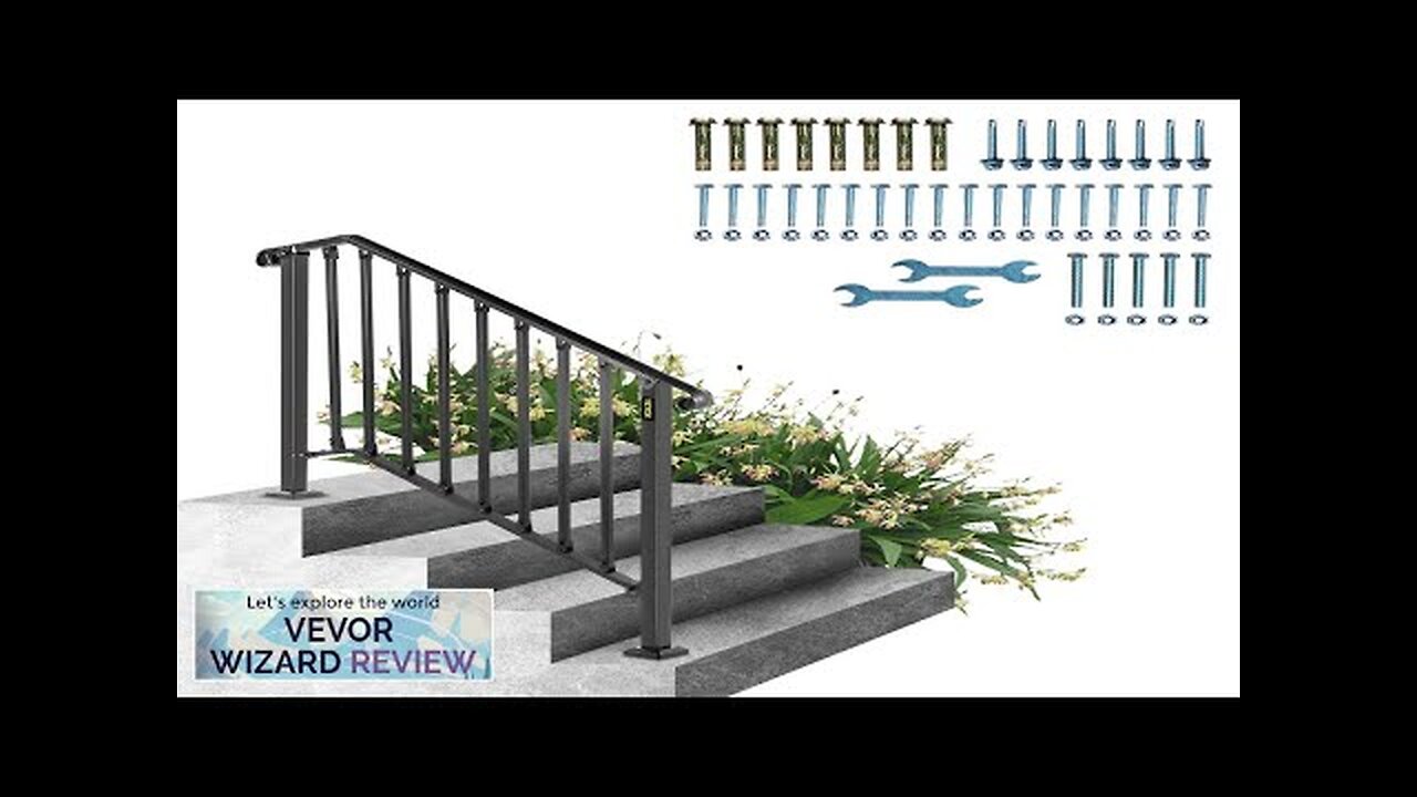 VEVOR Handrails for Outdoor Steps Fit 3 or 4 Steps Outdoor Stair Review