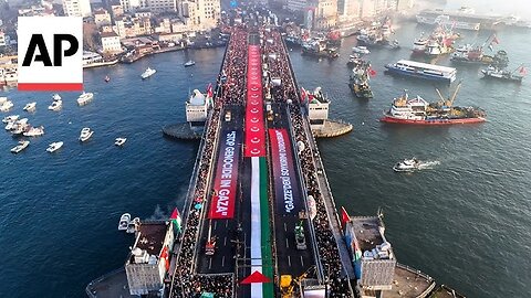 Thousands join pro-Palestinian rally on New Year's Day in Istanbul