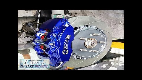 DICASE OEM Blue Car Brake Caliper Kits with Curve Drilled Slotted Disc Review