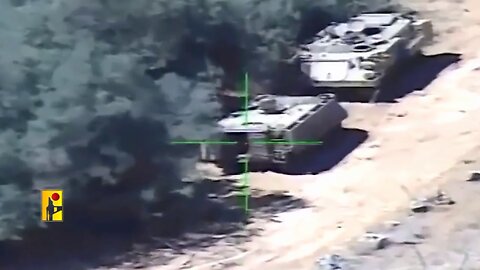 Hezbollah targeting an israeli APC vehicle in the vicinity of the Ruwaisat al-Alam site