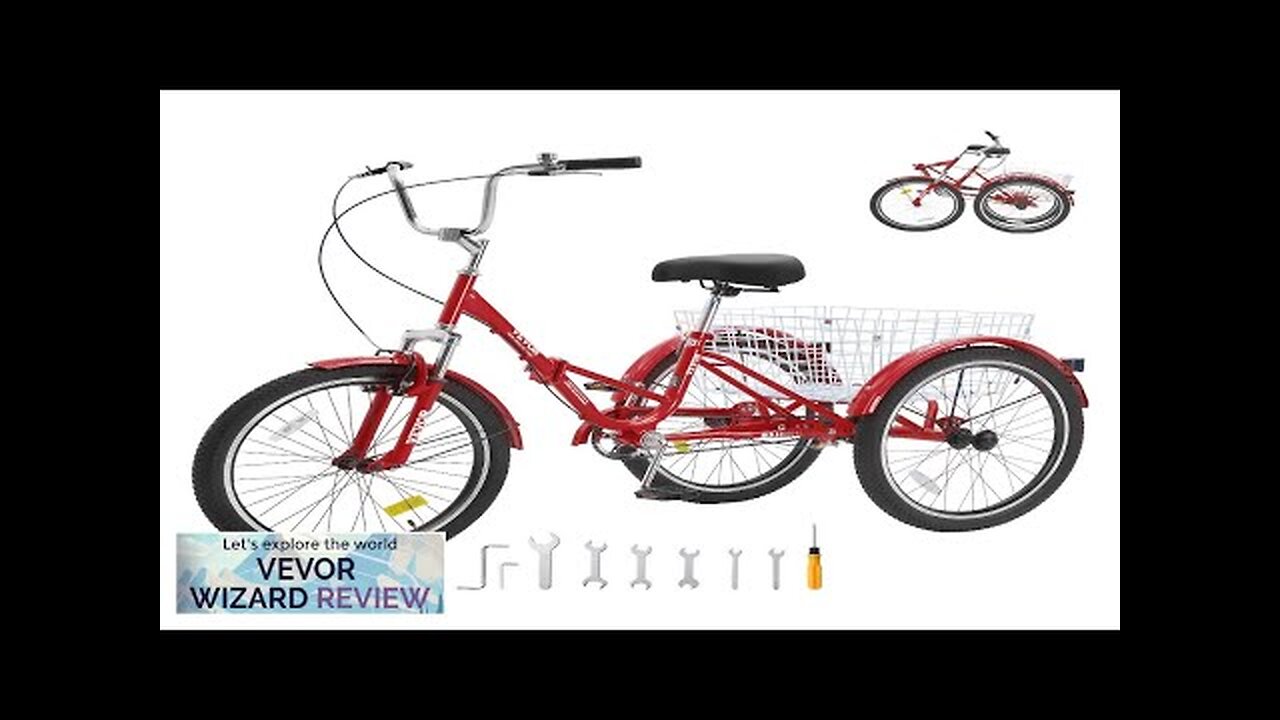 VEVOR Folding Adult Tricycle 24-Inch Adult Folding Trikes Carbon Steel 3 Wheel Review