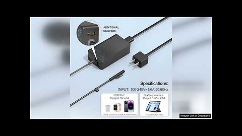 65W Surface Pro Laptop Charger for Microsoft Surface Pro 9 8 7+ Review