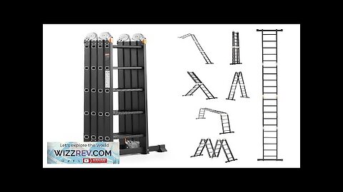 Multi-Purpose Folding Ladder 7-in-1 5 Step 19ft Reach Height for Work Review