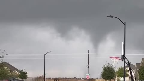 Tornado on the ground near Katy, Texas